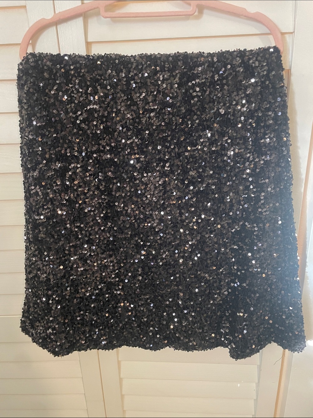 Black Sequin A line Skirt - Shimmering Black Sequins size S NWT